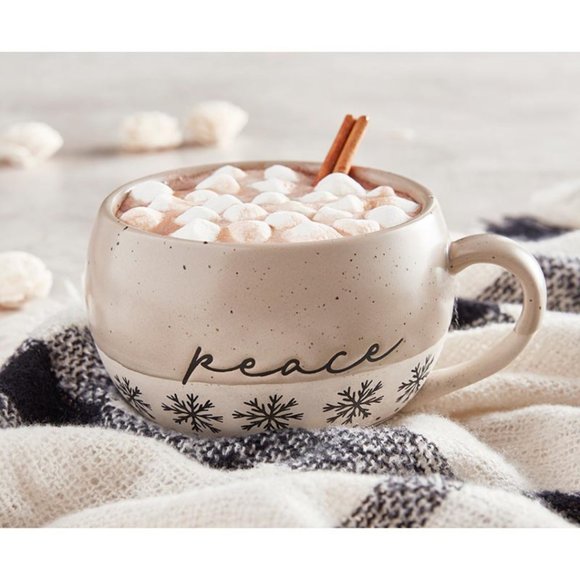 NWT / Rustic Stoneware Holiday Mug Set (4), 16oz. - Picture 8 of 9